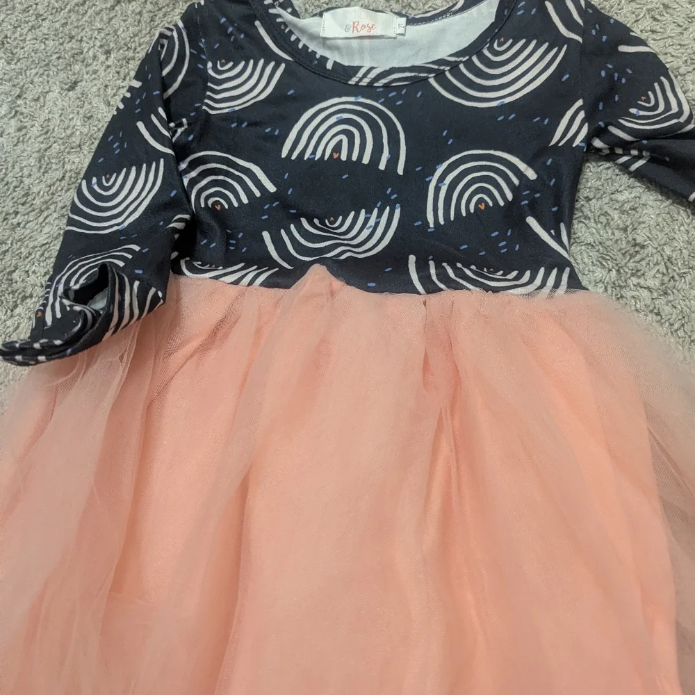 Mila & Rose Rainbow Print Tulle Dress